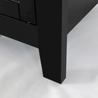 Meuble d'appoint moderne en bois massif noir avec poignée coquille rétro