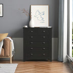 Meuble d'appoint moderne en bois massif noir avec poignée coquille rétro