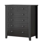 Meuble d'appoint moderne en bois massif noir avec poignée coquille rétro