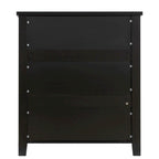 Meuble d'appoint moderne en bois massif noir avec poignée coquille rétro