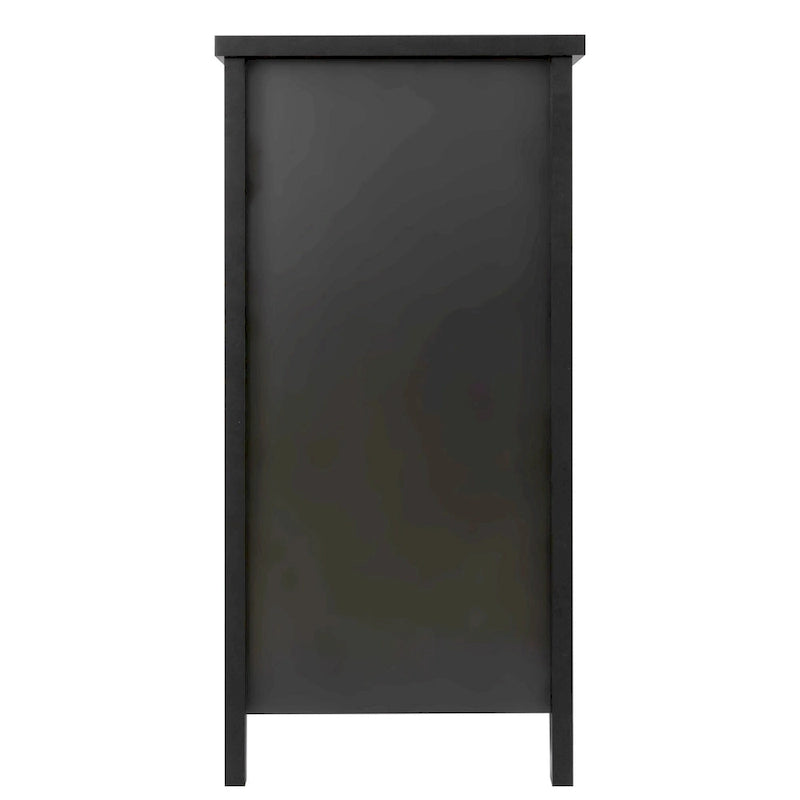 Meuble d'appoint moderne en bois massif noir avec poignée coquille rétro