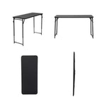 Table utilitaire pliante COSCO 20 x 48 à hauteur réglable en résine, noire