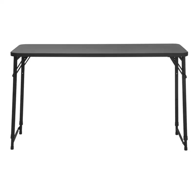 Table utilitaire pliante COSCO 20 x 48 à hauteur réglable en résine, noire