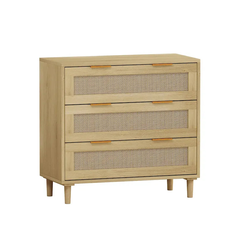 Meuble de rangement 3 tiroirs en rotin