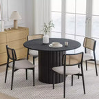 Table de salle à manger ou de cuisine ronde Dovelina de style Mid-Century avec piètement design