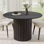 Table de salle à manger ou de cuisine ronde Dovelina de style Mid-Century avec piètement design