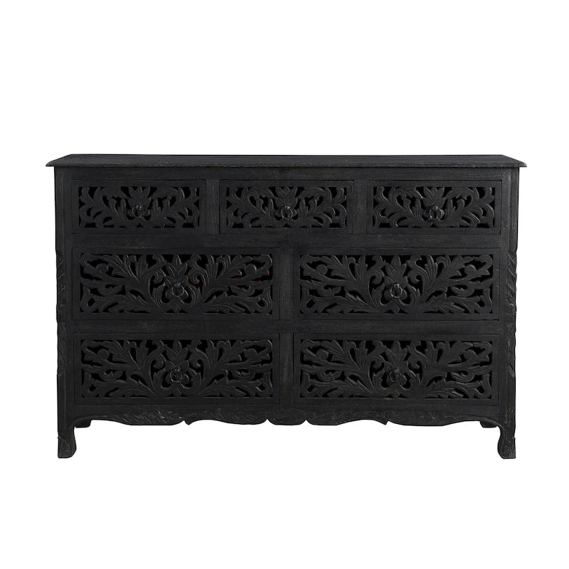 Commode Florence en bois sculpté à 7 tiroirs