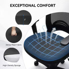Fauteuil de bureau ergonomique en maille avec soutien lombaire, capacité de 150 kg