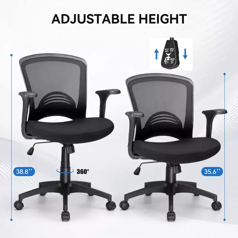 Fauteuil de bureau ergonomique en maille avec soutien lombaire, capacité de 150 kg