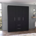 Bariloche Armoire with Hanging Rods, Shelves, 2 Drawers