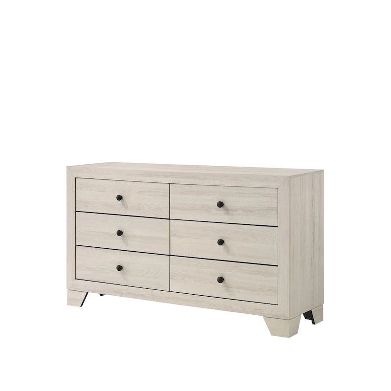 Ensemble de chambre à coucher Annis 6 pièces, plateforme blanche
