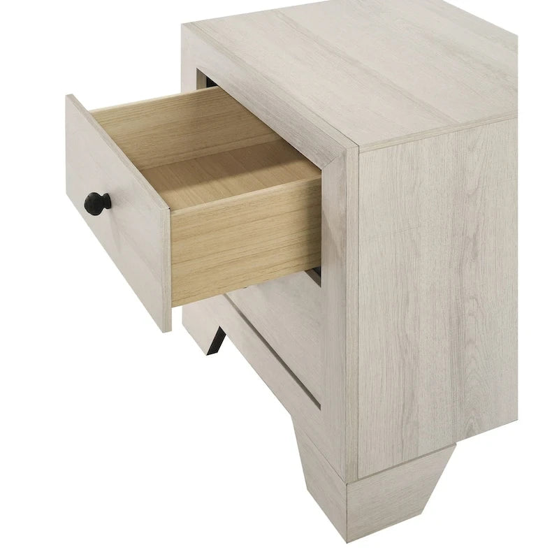 Ensemble de chambre à coucher Annis 6 pièces, plateforme blanche