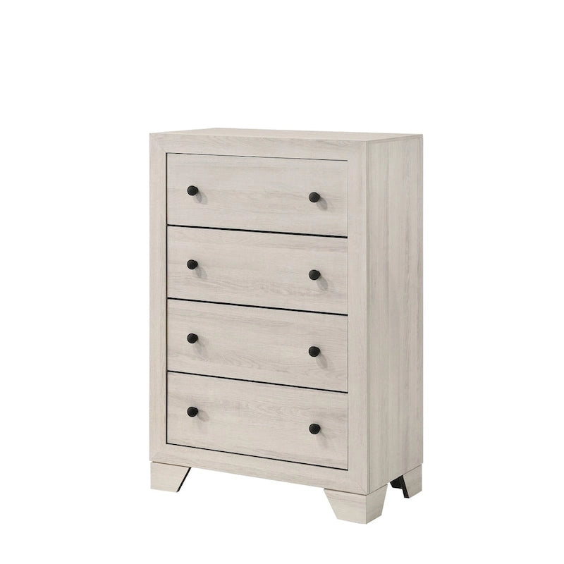 Ensemble de chambre à coucher Annis 6 pièces, plateforme blanche