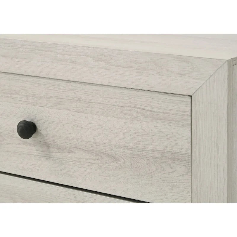 Ensemble de chambre à coucher Annis 6 pièces, plateforme blanche