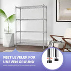 Étagère métallique à 4 niveaux FDW, unité de rangement robuste, organisateur de garage, rayonnage métallique