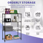 Étagère métallique à 4 niveaux FDW, unité de rangement robuste, organisateur de garage, rayonnage métallique