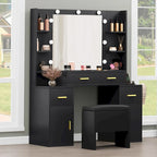 Coiffeuse Moasis avec prises intégrées et miroir lumineux - 55,1 H X 43,3 L X 15,74 P