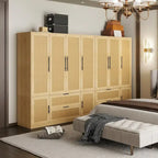 Ensemble de rangement de placard d'armoire familial style rotin 110 W - N/A