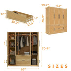 Ensemble de rangement de placard d'armoire familial style rotin 110 W - N/A