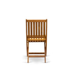 Ensemble d'extérieur - Chaises d'extérieur à dossier à lattes et une table à plateau ovale avec pieds en bois - Fini à l'huile naturelle (Option de pièces)