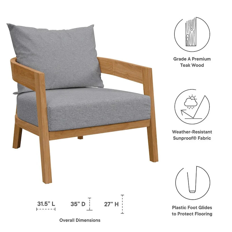 Fauteuil d'extérieur en teck Brisbane