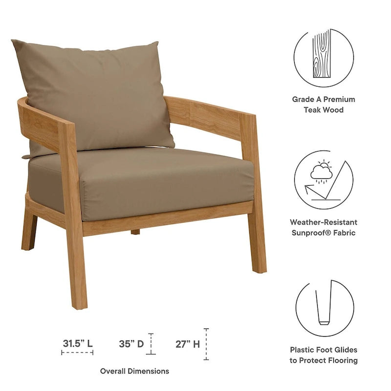 Fauteuil d'extérieur en teck Brisbane