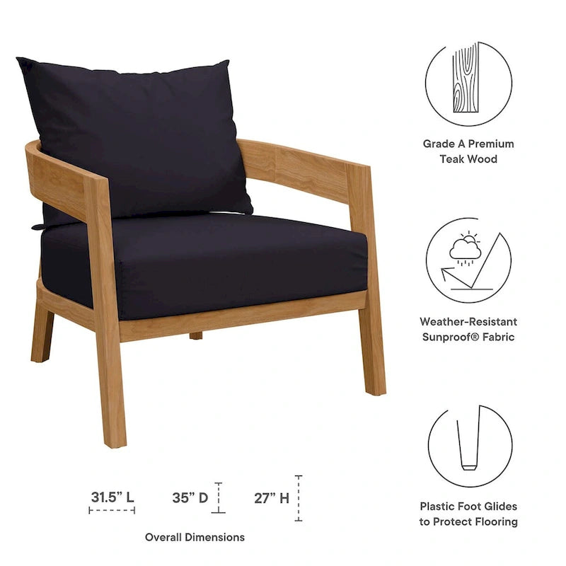 Fauteuil d'extérieur en teck Brisbane