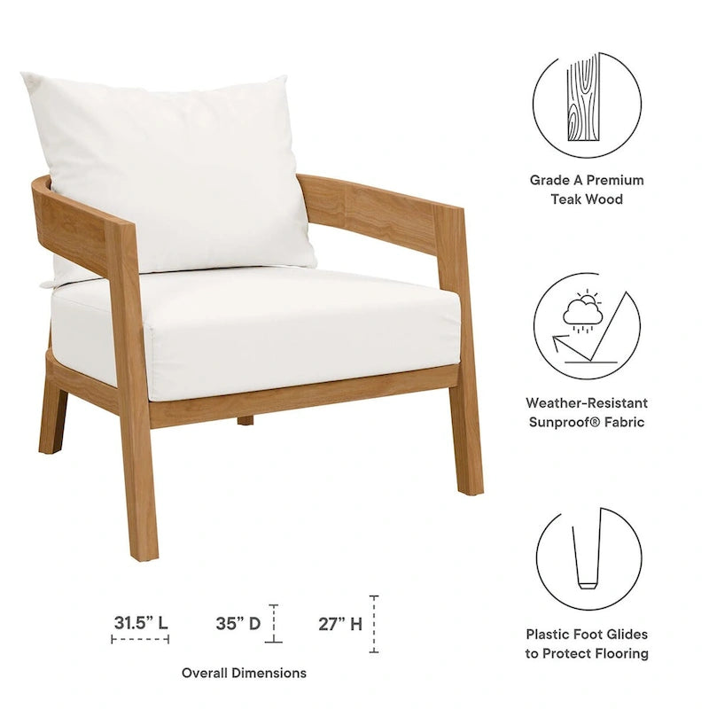 Fauteuil d'extérieur en teck Brisbane