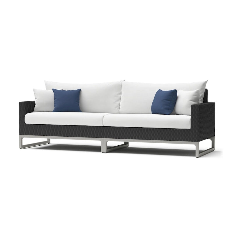 Ensemble de salon de jardin Milo Espresso 8 pièces Sunbrella avec fauteuils pivotants