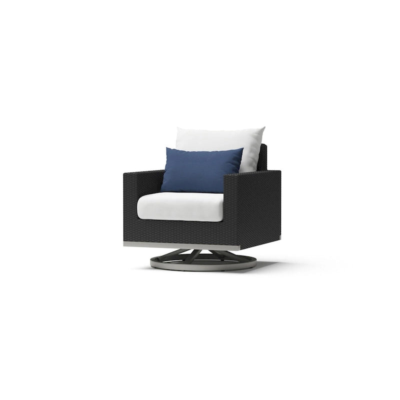 Ensemble de salon de jardin Milo Espresso 8 pièces Sunbrella avec fauteuils pivotants