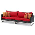 Ensemble de salon de jardin Milo Espresso 8 pièces Sunbrella avec fauteuils pivotants