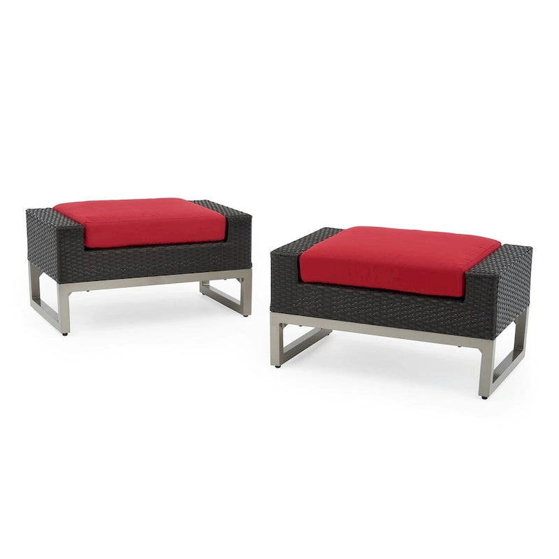 Ensemble de salon de jardin Milo Espresso 8 pièces Sunbrella avec fauteuils pivotants