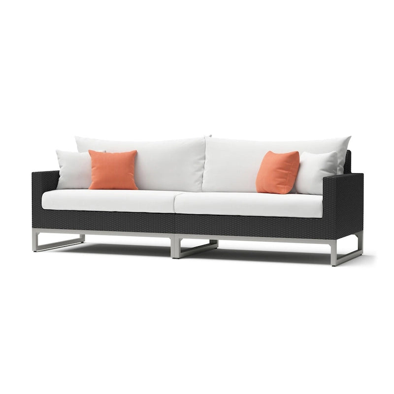 Ensemble de salon de jardin Milo Espresso 8 pièces Sunbrella avec fauteuils pivotants