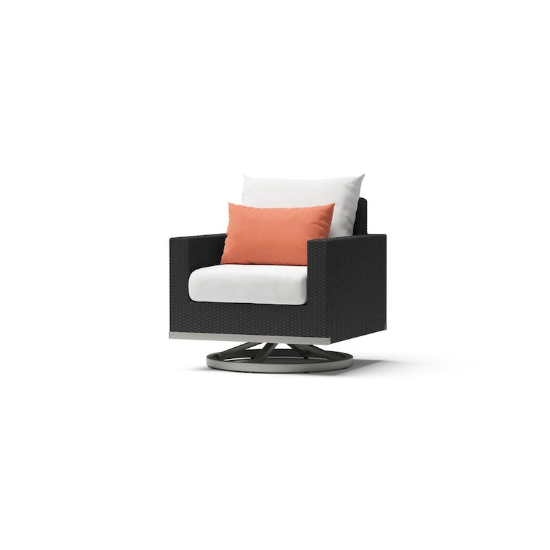 Ensemble de salon de jardin Milo Espresso 8 pièces Sunbrella avec fauteuils pivotants
