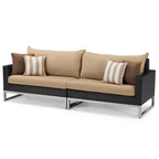 Ensemble de salon de jardin Milo Espresso 8 pièces Sunbrella avec fauteuils pivotants