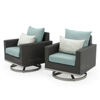 Ensemble de salon de jardin Milo Espresso 8 pièces Sunbrella avec fauteuils pivotants