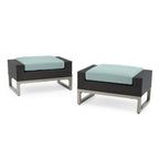 Ensemble de salon de jardin Milo Espresso 8 pièces Sunbrella avec fauteuils pivotants