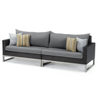 Ensemble de salon de jardin Milo Espresso 8 pièces Sunbrella avec fauteuils pivotants