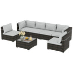 Ensemble de salon de jardin moderne 7 pièces en rotin Patio Watcher pour l'arrière-cour
