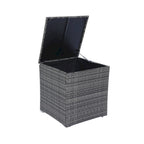 Ensemble de mobilier d'extérieur de qualité supérieure en rotin tressé 8 pièces pour patio : rotin gris, coussins noirs, plateau en verre