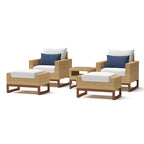 Ensemble de 5 chaises de jardin et poufs Mili Sunbrella pour l'extérieur