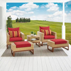 Ensemble de 5 chaises de jardin et poufs Mili Sunbrella pour l'extérieur