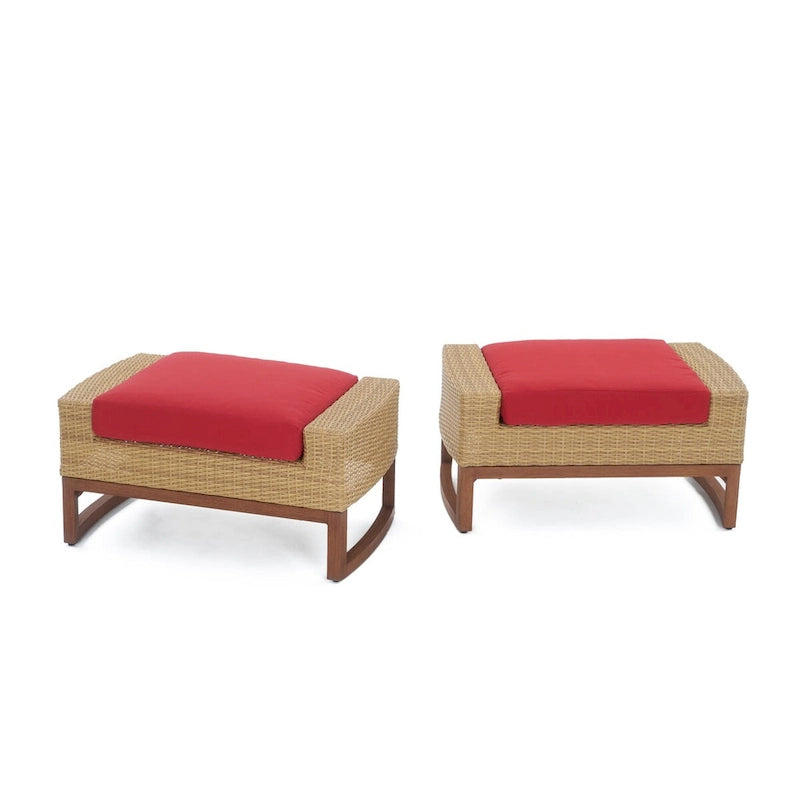 Ensemble de 5 chaises de jardin et poufs Mili Sunbrella pour l'extérieur