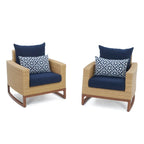 Ensemble de 5 chaises de jardin et poufs Mili Sunbrella pour l'extérieur