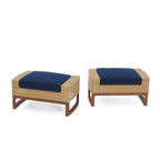 Ensemble de 5 chaises de jardin et poufs Mili Sunbrella pour l'extérieur