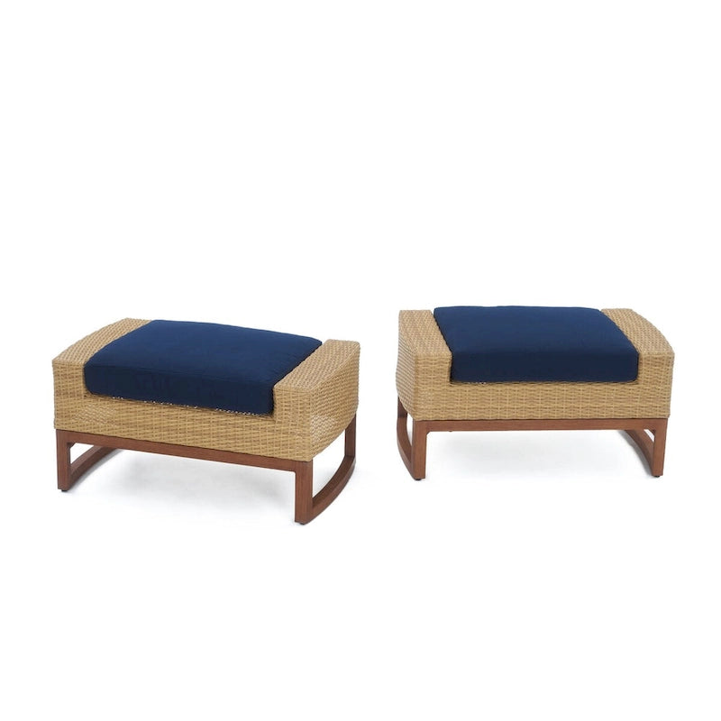 Ensemble de 5 chaises de jardin et poufs Mili Sunbrella pour l'extérieur
