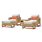 Ensemble de 5 chaises de jardin et poufs Mili Sunbrella pour l'extérieur