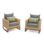 Ensemble de 5 chaises de jardin et poufs Mili Sunbrella pour l'extérieur