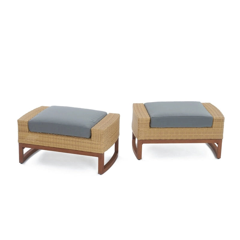 Ensemble de 5 chaises de jardin et poufs Mili Sunbrella pour l'extérieur