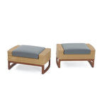 Ensemble de 5 chaises de jardin et poufs Mili Sunbrella pour l'extérieur